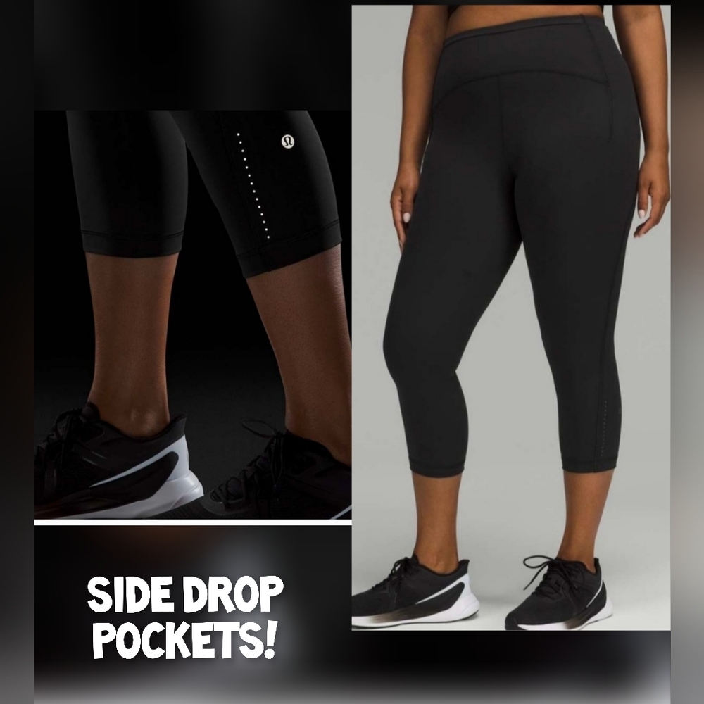 Swift Speed High-Rise Crop 21" size 18 side drop pockets reflective detail